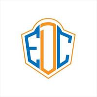 edc abstrait monogramme bouclier logo conception sur blanc Contexte. edc Créatif initiales lettre logo. vecteur