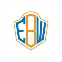 ebw abstrait monogramme bouclier logo conception sur blanc Contexte. ebw Créatif initiales lettre logo. vecteur