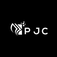 pjc crédit réparation comptabilité logo conception sur noir Contexte. pjc Créatif initiales croissance graphique lettre logo concept. pjc affaires la finance logo conception. vecteur