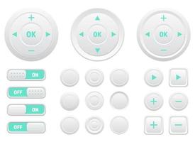 boutons de commande multimédia vector design illustration set isolé sur fond blanc