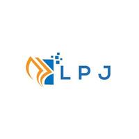 lpj crédit réparation comptabilité logo conception sur blanc Contexte. lpj Créatif initiales croissance graphique lettre logo concept. lpj affaires la finance logo conception. vecteur