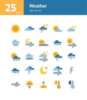 jeu d'icônes plat météo. vecteur et illustration.