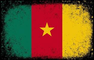 vieux sale grunge ancien Cameroun nationale drapeau illustration vecteur