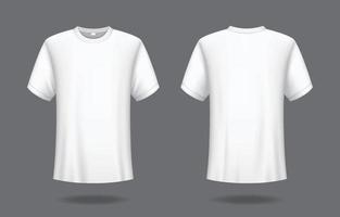 3d blanc T-shirt maquette vecteur