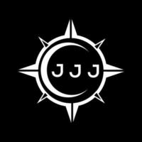 jjj abstrait La technologie cercle réglage logo conception sur noir Contexte. jjj Créatif initiales lettre logo. vecteur
