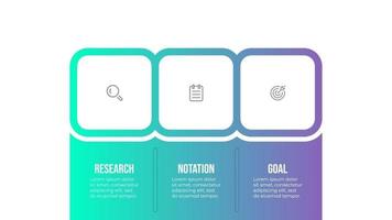 modèle de conception graphique d'informations commerciales avec des icônes et 3 options ou étapes. modèle d'entreprise de vecteur pour la présentation.