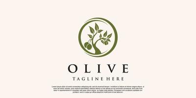 création de logo d'huile d'olive avec vecteur premium de concept moderne