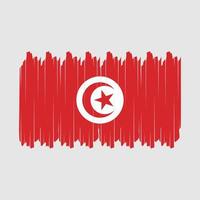 vecteur de brosse drapeau tunisie