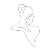 femme visage dessin au trait icône design vecteur