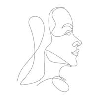 femme visage dessin au trait icône design vecteur