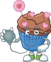 Chocolat l'amour petit gâteau dessin animé personnage style vecteur