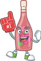rose bouteille du vin dessin animé personnage style vecteur