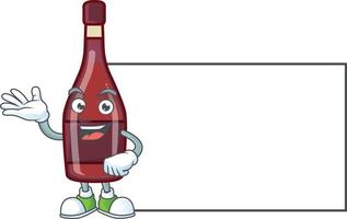 rouge bouteille du vin dessin animé personnage style vecteur