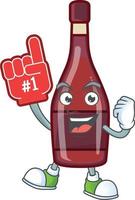 rouge bouteille du vin dessin animé personnage style vecteur