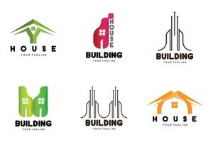 logo de maison, conception de meubles de construction, vecteur de construction, icône de marque de propriété, immobilier, logement
