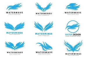 création de logo d'ailes, vecteur d'ailes de bouclier, illustration de plumes d'oiseau