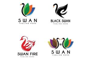 logo de cygne, conception d'animaux d'oiseau, logo de canard, vecteur d'étiquette de marque de produit