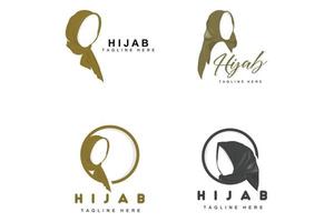 logo hijab, marque de vecteur de produit de mode, conception de boutique hijab pour femmes musulmanes