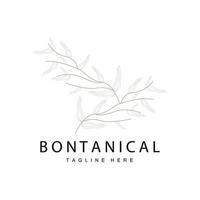 botanique logo, la nature plante conception, fleur plante icône vecteur avec ligne modèle