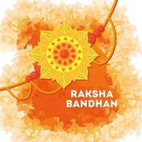 carte de voeux avec rakhi décoratif pour raksha bandhan vecteur