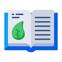 icône de conception modifiable de livre écologique vecteur