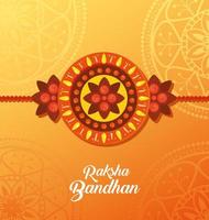 carte de voeux avec rakhi décoratif pour raksha bandhan vecteur