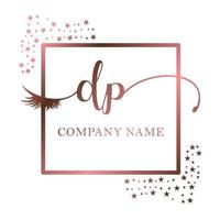 initiale logo dp écriture femmes cil maquillage cosmétique mariage moderne prime vecteur