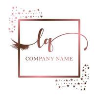 initiale logo lq écriture femmes cil maquillage cosmétique mariage moderne prime vecteur