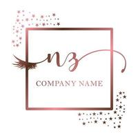 initiale logo nz écriture femmes cil maquillage cosmétique mariage moderne prime vecteur