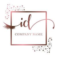 initiale logo id écriture femmes cil maquillage cosmétique mariage moderne prime vecteur