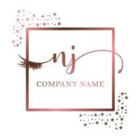 initiale logo New Jersey écriture femmes cil maquillage cosmétique mariage moderne prime vecteur