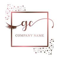 initiale logo gc écriture femmes cil maquillage cosmétique mariage moderne prime vecteur