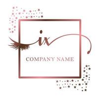 initiale logo ix écriture femmes cil maquillage cosmétique mariage moderne prime vecteur