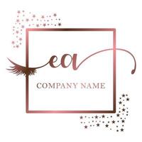 initiale logo ea écriture femmes cil maquillage cosmétique mariage moderne prime vecteur