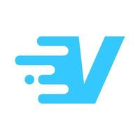 bleu initiale v mouvement logo vecteur