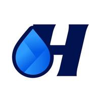 initiale h l'eau laissez tomber logo vecteur