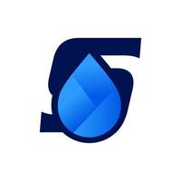 initiale s l'eau laissez tomber logo vecteur