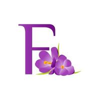 initiale F fleur logo vecteur