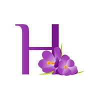 initiale h fleur logo vecteur