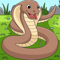 cobra animal coloré dessin animé illustration vecteur