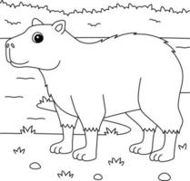 capybara animal coloration page pour des gamins vecteur