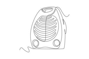 Célibataire un ligne dessin moderne électrique ventilateur. électricité Accueil appareil concept. continu ligne dessiner conception graphique vecteur illustration.