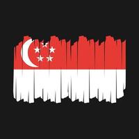 drapeau de singapour brosse illustration vectorielle vecteur