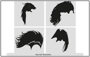 homme cheveux style garçon silhouette vecteur art gratuit