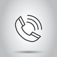 icône de téléphone dans un style plat. illustration vectorielle d'appel téléphonique sur fond blanc isolé. concept d'entreprise de hotline mobile. vecteur