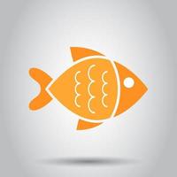 poisson signe icône dans plat style. poisson rouge vecteur illustration sur isolé Contexte. Fruit de mer affaires concept.