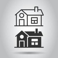 icône de bâtiment dans un style plat. illustration vectorielle maison sur fond blanc isolé. concept d'entreprise de maison. vecteur