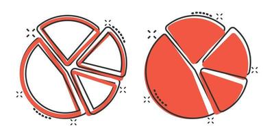 icône de graphique dans le style comique. illustration de vecteur de dessin animé de diagramme sur fond isolé blanc. concept d'entreprise d'effet d'éclaboussure de statistiques.