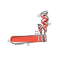 icône de cigarette dans le style comique. illustration de vecteur de dessin animé de fumée sur fond blanc isolé. concept d'entreprise d'effet d'éclaboussure de nicotine.