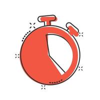 icône de l'horloge dans le style comique. regarder l'illustration vectorielle de dessin animé sur fond blanc isolé. concept d'entreprise d'effet d'éclaboussure de minuterie. vecteur